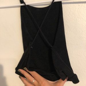 Shimmery black crop top